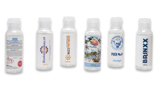 Desinfecterende handgel in 50ml of 100ml flesjes